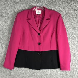 Le Suit Petite Women’s 16 Petite Jacket Magenta Black